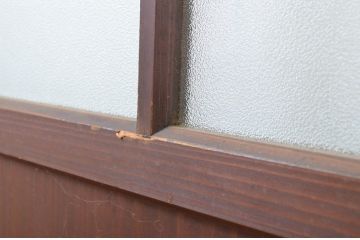 アンティーク建具　凛とした佇まいが気品あふれるガラス入り障子戸4枚セット(引き戸)(R-064287)