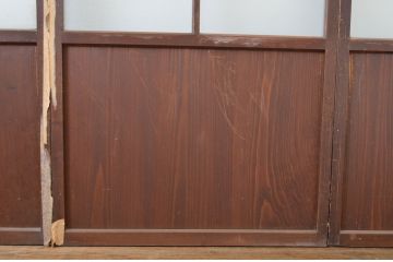 アンティーク建具　凛とした佇まいが気品あふれるガラス入り障子戸4枚セット(引き戸)(R-064287)