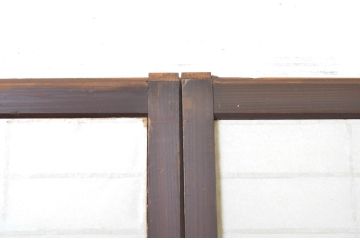 アンティーク建具　凛とした佇まいが気品あふれるガラス入り障子戸4枚セット(引き戸)(R-064287)