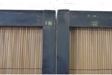 アンティーク建具　純和風の空間作りにおすすめの幅狭夏戸2枚セット(引き戸、簾戸、簀戸、葭戸、夏障子、御簾戸、葦戸)(R-064288)