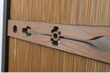 アンティーク建具　純和風の空間作りにおすすめの幅狭夏戸2枚セット(引き戸、簾戸、簀戸、葭戸、夏障子、御簾戸、葦戸)(R-064288)