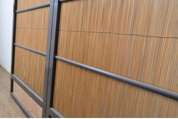 アンティーク建具　純和風の空間作りにおすすめの幅狭夏戸2枚セット(引き戸、簾戸、簀戸、葭戸、夏障子、御簾戸、葦戸)(R-064288)