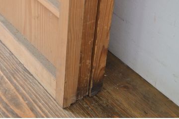 アンティーク建具　和の情緒漂うガラス入り横桟引き戸3枚セット(板戸、ガラス戸)(R-064289)