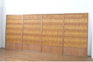 アンティーク建具　和の雰囲気を高める夏戸4枚セット(引き戸、簾戸、簀戸、葭戸、夏障子、御簾戸、葦戸)(R-064290)