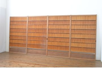 アンティーク建具　情緒あふれる空間づくりにおすすめの夏戸4枚セット(引き戸、簾戸、簀戸、葭戸、夏障子、御簾戸、葦戸)(R-064291)