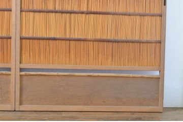 アンティーク建具　情緒あふれる空間づくりにおすすめの夏戸4枚セット(引き戸、簾戸、簀戸、葭戸、夏障子、御簾戸、葦戸)(R-064291)