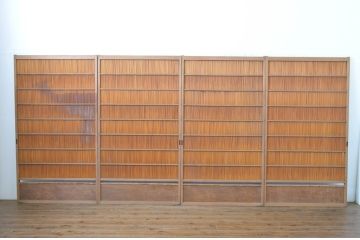アンティーク建具　情緒あふれる空間づくりにおすすめの夏戸4枚セット(引き戸、簾戸、簀戸、葭戸、夏障子、御簾戸、葦戸)(R-064291)
