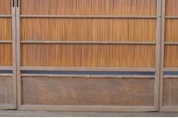 アンティーク建具　情緒あふれる空間づくりにおすすめの夏戸4枚セット(引き戸、簾戸、簀戸、葭戸、夏障子、御簾戸、葦戸)(R-064291)