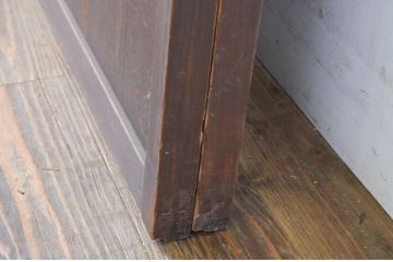 アンティーク建具　透かし彫りがおしゃれな格子入りのガラス戸2枚セット(引き戸)(R-064293)