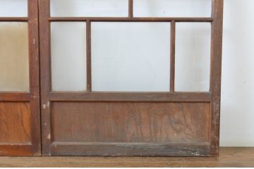 アンティーク建具　大正ロマンの雰囲気を醸し出すお洒落なガラス戸3枚セット(引き戸)(R-064294)