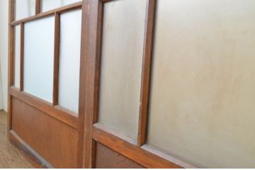 アンティーク建具　大正ロマンの雰囲気を醸し出すお洒落なガラス戸3枚セット(引き戸)(R-064294)