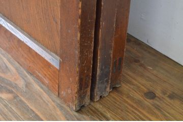 アンティーク建具　大正ロマンの雰囲気を醸し出すお洒落なガラス戸3枚セット(引き戸)(R-064294)