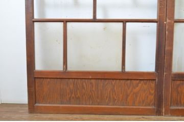 アンティーク建具　大正ロマンの雰囲気を醸し出すお洒落なガラス戸2枚セット(引き戸)(R-064295)