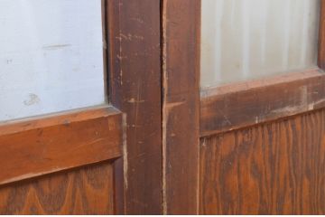アンティーク建具　大正ロマンの雰囲気を醸し出すお洒落なガラス戸2枚セット(引き戸)(R-064295)
