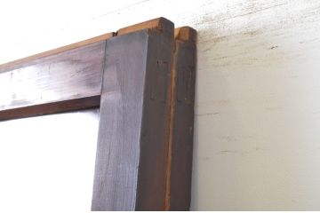 アンティーク建具　大正ロマンの雰囲気を醸し出すお洒落なガラス戸2枚セット(引き戸)(R-064295)