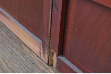 アンティーク建具　落ち着きのある和を演出するガラス入り障子戸4枚セット(引き戸)(R-064296)