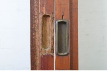 アンティーク建具　落ち着きのある和を演出するガラス入り障子戸4枚セット(引き戸)(R-064296)