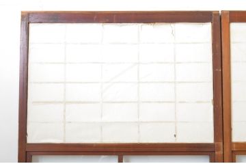 アンティーク建具　落ち着きのある和を演出するガラス入り障子戸3枚セット(引き戸)(R-064297)