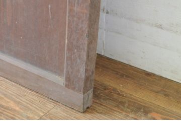アンティーク建具　上品な和の雰囲気漂う格子ガラス入りの帯戸1枚(引き戸、板戸、ガラス帯戸)(R-064298)