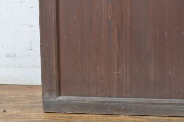 アンティーク建具　上品な和の雰囲気漂う格子ガラス入りの帯戸1枚(引き戸、板戸、ガラス帯戸)(R-064298)