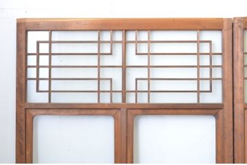 アンティーク建具　大正ロマンの雰囲気香るガラス戸4枚セット(引き戸)(R-064300)