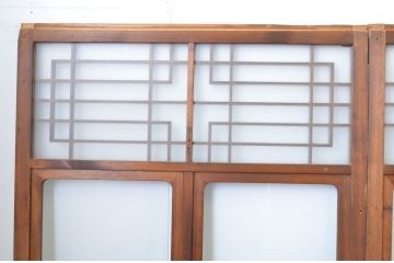アンティーク建具　大正ロマンの雰囲気香るガラス戸4枚セット(引き戸)(R-064300)