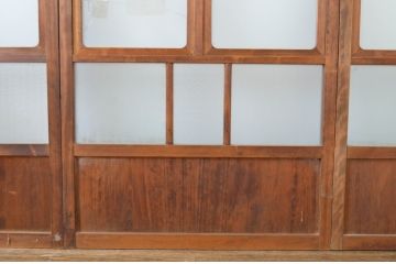 アンティーク建具　大正ロマンの雰囲気香るガラス戸4枚セット(引き戸)(R-064300)