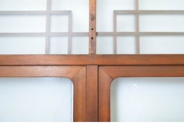 アンティーク建具　大正ロマンの雰囲気香るガラス戸4枚セット(引き戸)(R-064300)