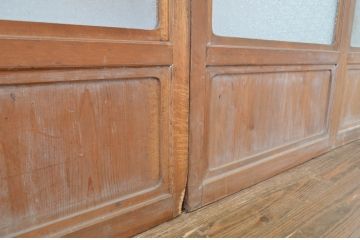 アンティーク建具　大正ロマンの情緒あふれる幅狭ガラス戸4枚セット(引き戸)(R-064301)