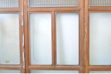 アンティーク建具　大正ロマンの情緒あふれる幅狭ガラス戸4枚セット(引き戸)(R-064301)