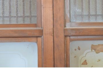 アンティーク建具　大正ロマンの情緒あふれる幅狭ガラス戸4枚セット(引き戸)(R-064301)