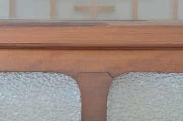 アンティーク建具　菱型の組子細工がおしゃれな組子入りガラス戸2枚セット(引き戸)(R-064302)
