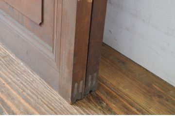 アンティーク建具　菱型の組子細工がおしゃれな組子入りガラス戸2枚セット(引き戸)(R-064302)