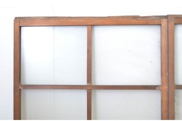 アンティーク建具　シンプルなデザインでお部屋に取り入れやすいガラス戸4枚セット(引き戸)(R-064303)