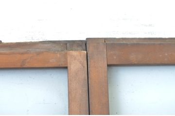 アンティーク建具　シンプルなデザインでお部屋に取り入れやすいガラス戸4枚セット(引き戸)(R-064303)