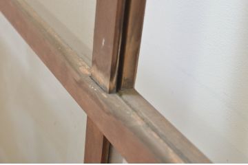 アンティーク建具　シンプルなデザインでお部屋に取り入れやすいガラス戸4枚セット(引き戸)(R-064303)