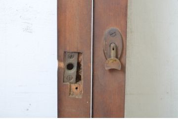 アンティーク建具　シンプルなデザインでお部屋に取り入れやすいガラス戸4枚セット(引き戸)(R-064303)