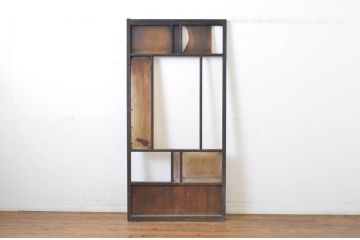 アンティーク建具　大正ロマン　時代の流れを感じさせるガラス戸1枚(引き戸)(R-064305)