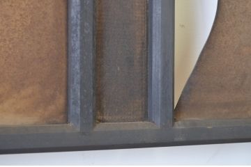 アンティーク建具　大正ロマン　時代の流れを感じさせるガラス戸1枚(引き戸)(R-064305)