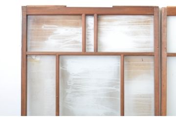 アンティーク建具　大正ロマン　懐かしい雰囲気を感じさせるガラス戸3枚セット(引き戸)(R-064306)