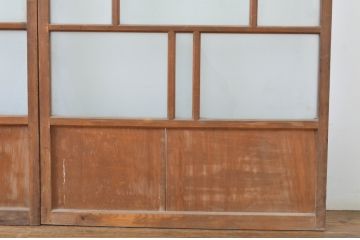 アンティーク建具　大正ロマン　懐かしい雰囲気を感じさせるガラス戸3枚セット(引き戸)(R-064306)