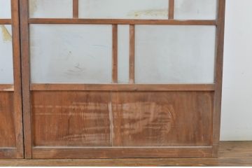 アンティーク建具　大正ロマン　懐かしい雰囲気を感じさせるガラス戸3枚セット(引き戸)(R-064306)