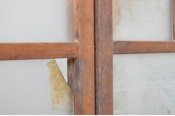 アンティーク建具　大正ロマン　懐かしい雰囲気を感じさせるガラス戸3枚セット(引き戸)(R-064306)