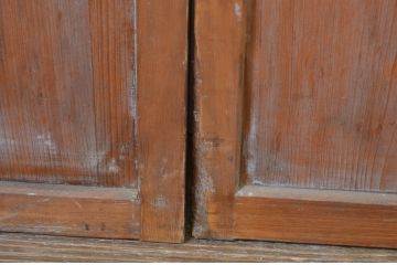 アンティーク建具　高級品　上質な和の空間づくりにおすすめの裏障子付き万本格子戸4枚セット(ガラス帯戸、引き戸)(R-064307)