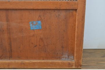 アンティーク建具　高級品　上質な和の空間づくりにおすすめの裏障子付き万本格子戸4枚セット(ガラス帯戸、引き戸)(R-064307)