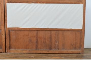 アンティーク建具　高級品　上質な和の空間づくりにおすすめの裏障子付き万本格子戸4枚セット(ガラス帯戸、引き戸)(R-064307)