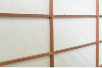 アンティーク建具　高級品　上質な和の空間づくりにおすすめの裏障子付き万本格子戸4枚セット(ガラス帯戸、引き戸)(R-064307)