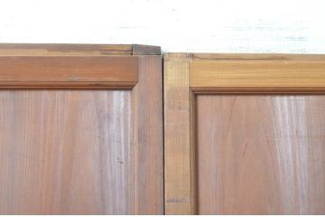 アンティーク建具　変わりデザイン　和の風情漂う障子帯戸4枚セット(障子戸、板戸、引き戸)(R-064308)
