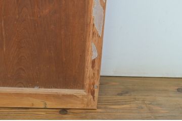 アンティーク建具　変わりデザイン　和の風情漂う障子帯戸4枚セット(障子戸、板戸、引き戸)(R-064308)