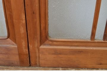 アンティーク建具　大正ロマンの雰囲気が魅力的な組子入りガラス戸4枚セット(引き戸)(R-064309)